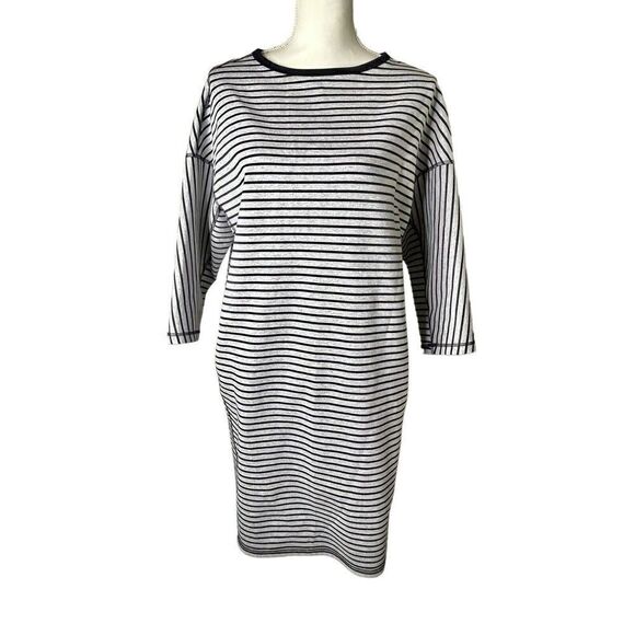 Lafayette 148 Striped Dolman Sleeves Sweat Shirt Dress Size S NEW! - Picture 1 of 9